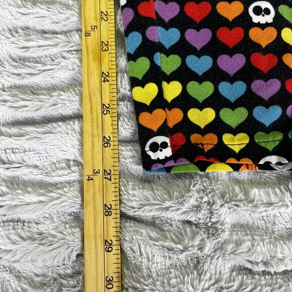 Handmade Leggings Women’s 2XL Colorful Heart Skull Star Gothic Emo Yoga Pants - Picture 5 of 6